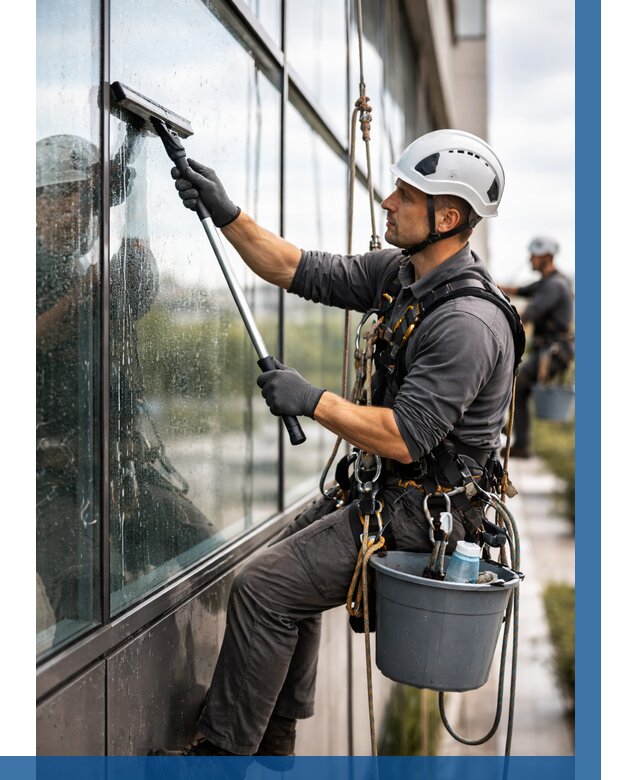 Мойка стеклянных фасадов в Кемерово от 208 р. | ВЫСОТНИК-Кмр
