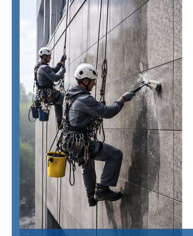 Профессиональная мойка фасада из керамогранита в Кемерово