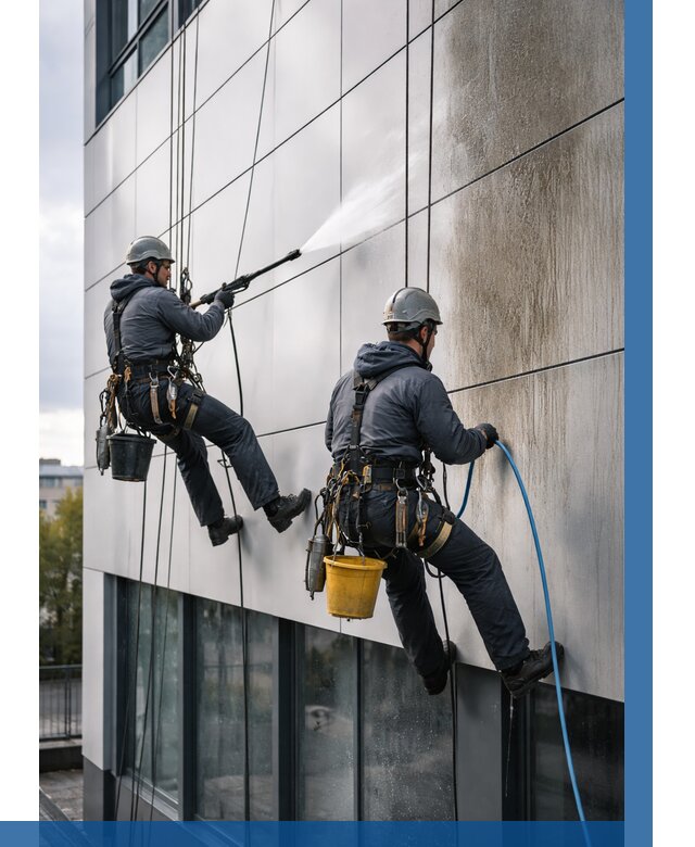 Мойка фасада из композита в Кемерово по цене от 312 р. | ВЫСОТНИК-Кмр