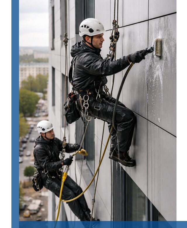 Профессиональная мойка фасада из композита в Кемерово