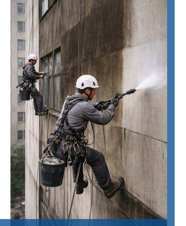 Очистка фасада от копоти в Кемерово от 260 р. | ВЫСОТНИК-Кмр