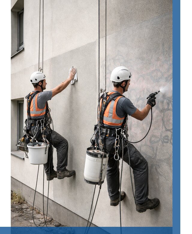 Антиграффити покрытие фасада в Кемерово от 624 р. | ВЫСОТНИК-Кмр