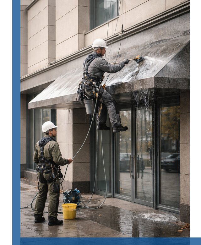 Профессиональная мойка козырьков и навесов в Кемерово