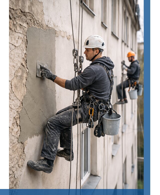 Восстановление штукатурки фасада в Кемерово от 1249 р. | ВЫСОТНИК-Кмр