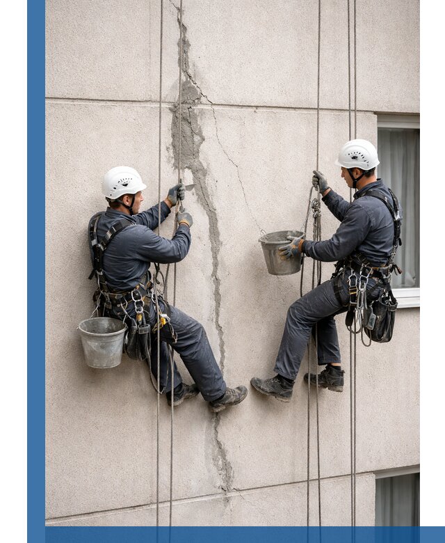 Заделка трещин на фасаде в Кемерово с гарантийным ремонтом