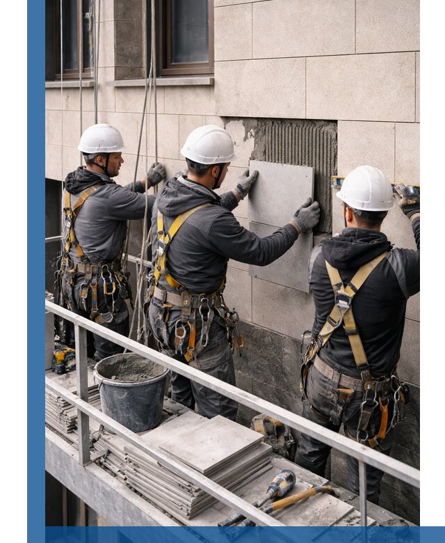 Ремонт облицовки фасада плиткой в Кемерово с гарантией