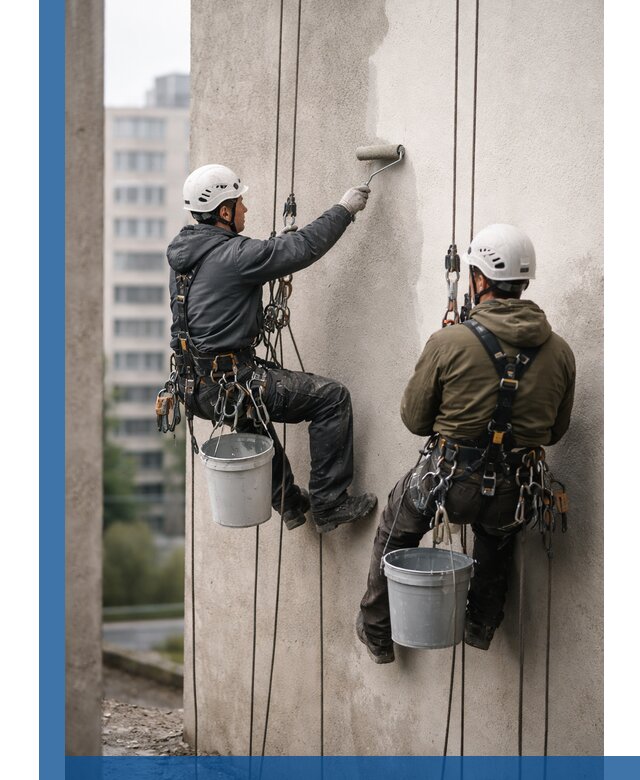 Покраска фасадов высотными альпинистами в Кемерово с гарантией