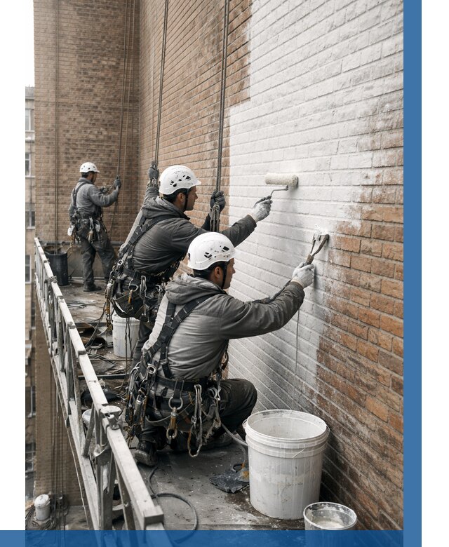 Покраска кирпичного фасада в Кемерово от 364 р. | ВЫСОТНИК-Кмр