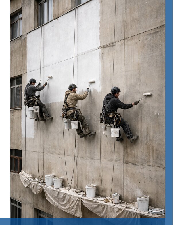 Покраска бетонного фасада в Кемерово от 364 р за м2 | ВЫСОТНИК-Кмр