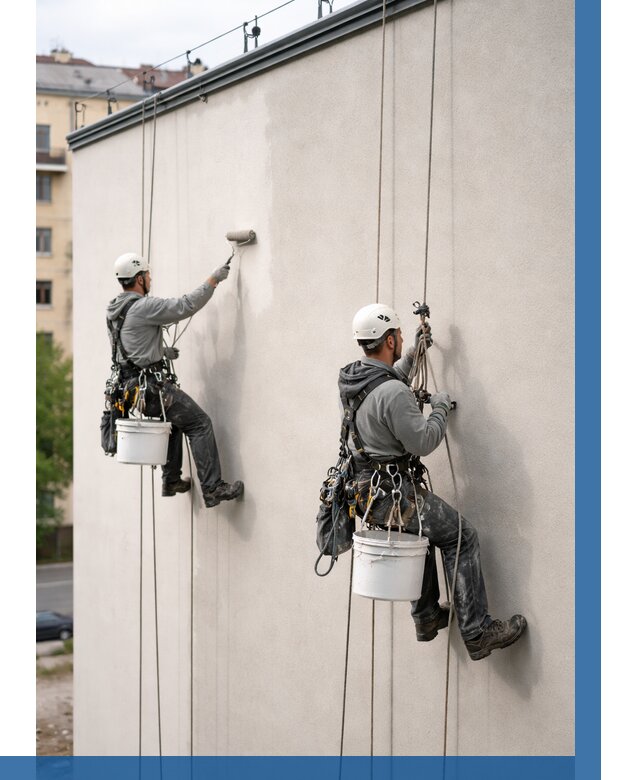 Покраска оштукатуренного фасада в Кемерово от 333 р. | ВЫСОТНИК-Кмр