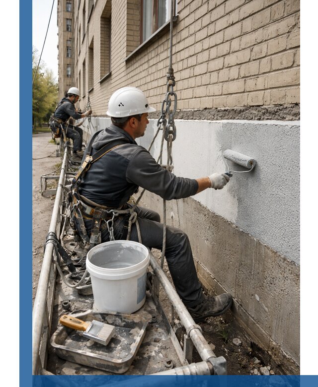 Окраска цоколя здания в Кемерово профессионально и надежно