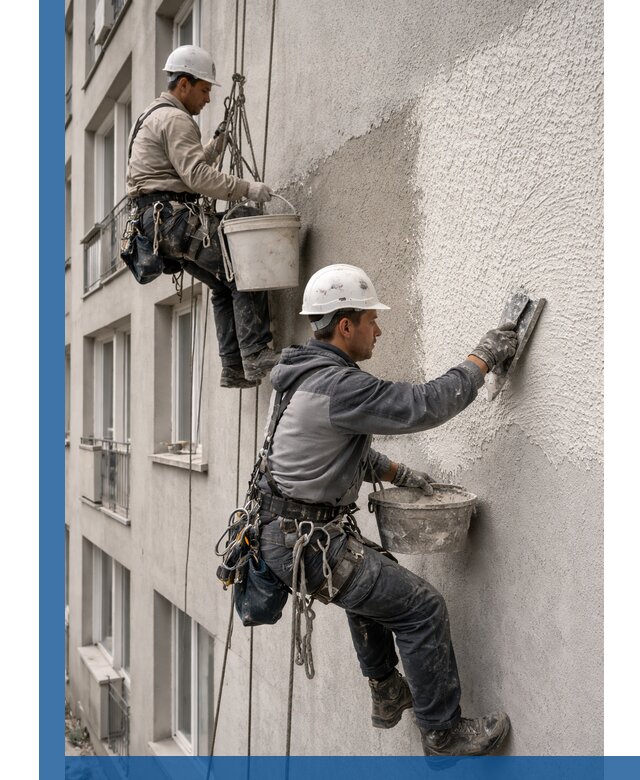 Нанесение декоративной штукатурки короед на фасад в Кемерово