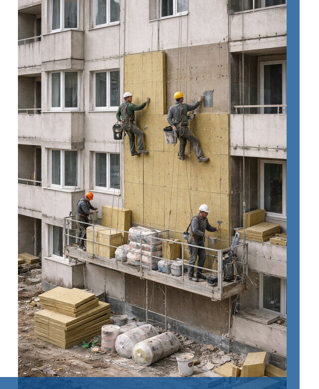 Утепление фасада минватой в Кемерово от 1561 р. | ВЫСОТНИК-Кмр