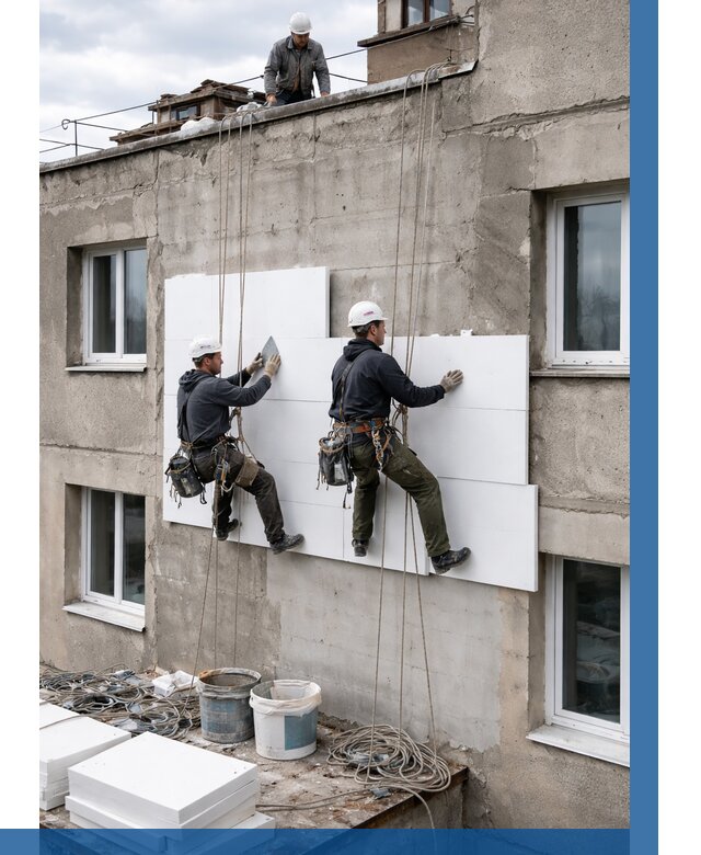 Утепление фасада пенополистиролом в Кемерово от 1873 р. | ВЫСОТНИК-Кмр