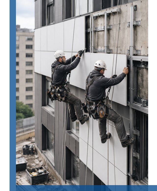 Монтаж композитных панелей фасада в Кемерово под ключ