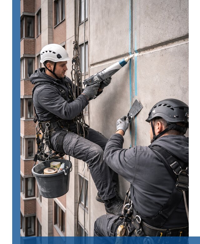 Вторичная герметизация швов фасада и кровли в Кемерово