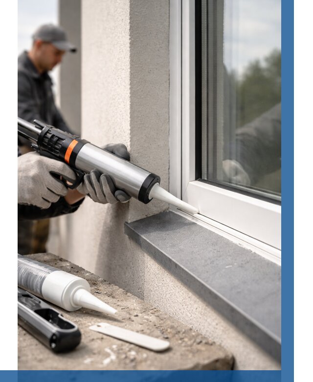 Герметизация монтажных швов окон в Кемерово от 676 р. | ВЫСОТНИК-Кмр