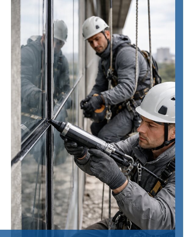 Герметизация витражных швов в Кемерово от 676 р. | ВЫСОТНИК-Кмр