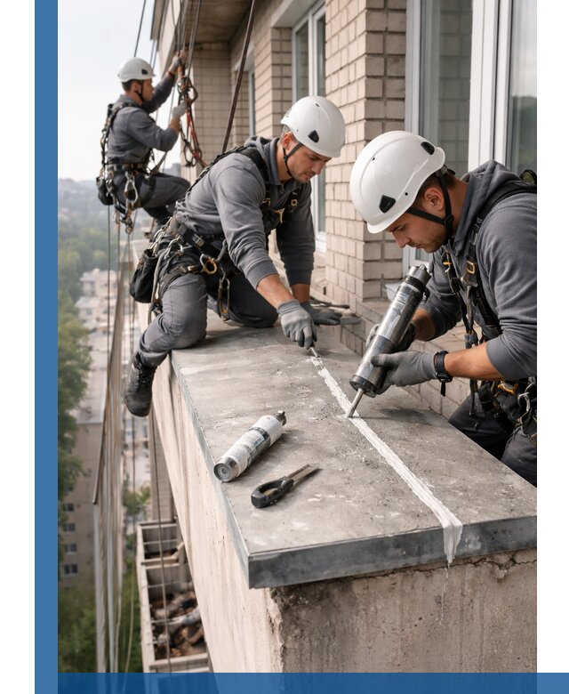 Герметизация балконного козырька в Кемерово профессионально