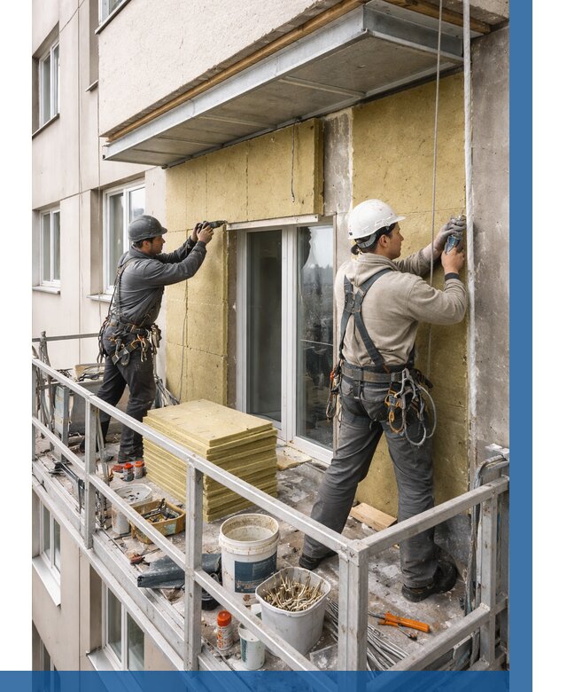 Утепление балкона снаружи в Кемерово от 1665 р. под ключ ВЫСОТНИК-Кмр