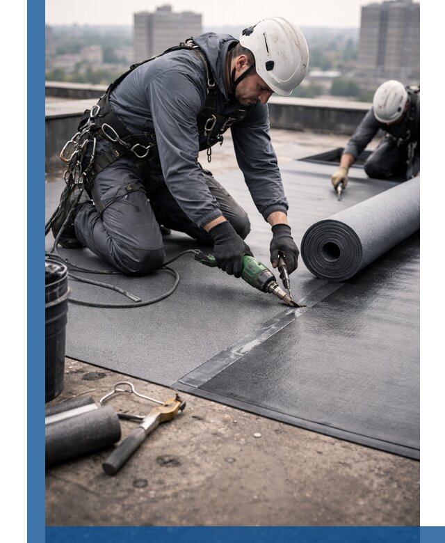 Ремонт мягкой кровли в Кемерово с выездом промальпинистов