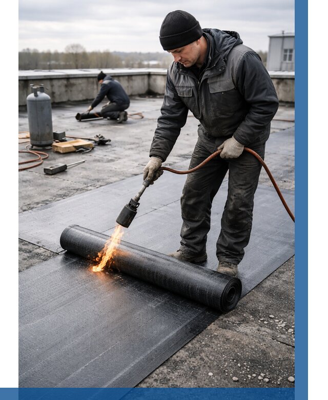 Ремонт наплавляемой кровли в Кемерово от 728 р. | ВЫСОТНИК-Кмр