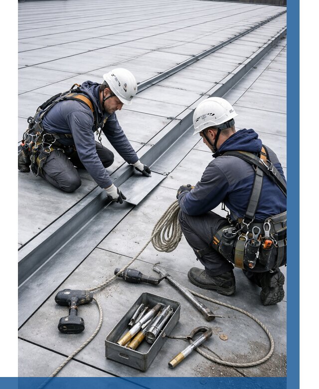 Ремонт фальцевой кровли в Кемерово от 728 р. | ВЫСОТНИК-Кмр