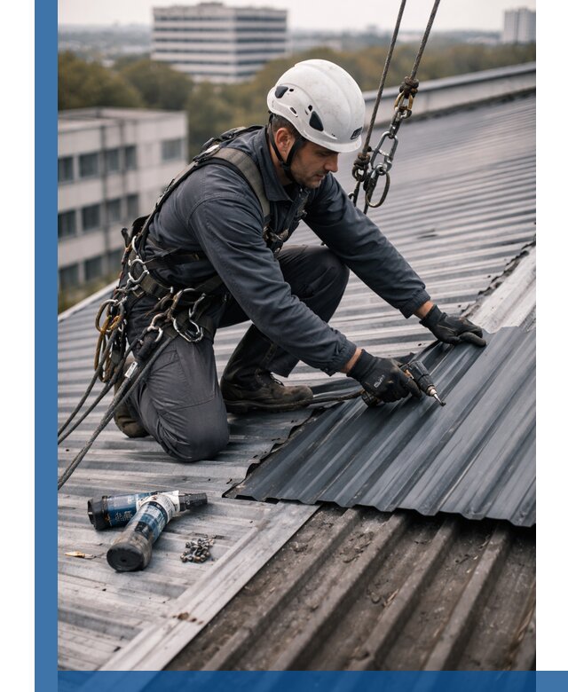 Ремонт профнастила на кровле в Кемерово, работы под ключ