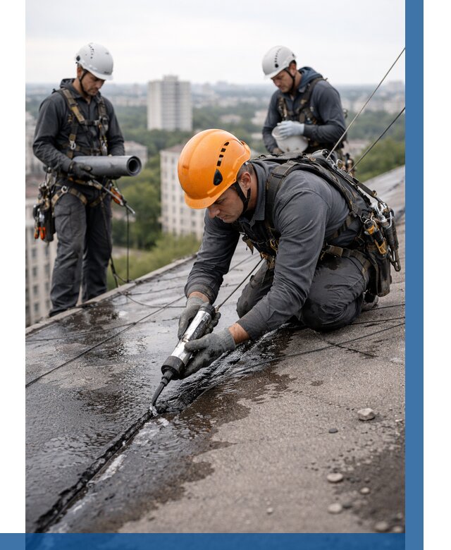 Устранение протечек кровли в Кемерово от 12487 р. | ВЫСОТНИК-Кмр