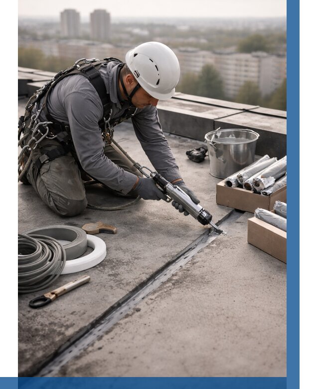 Герметизация швов кровли в Кемерово от 468 р./м2 | ВЫСОТНИК-Кмр