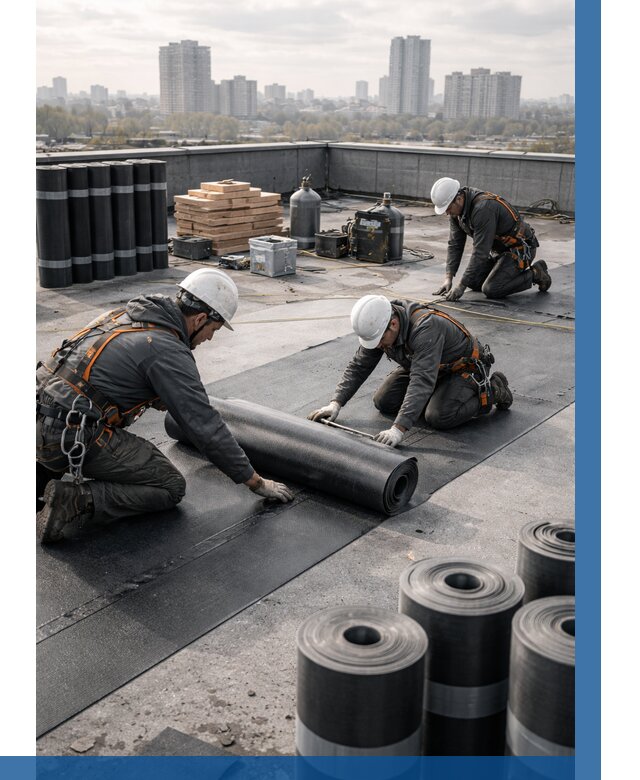 Монтаж мягкой кровли под ключ в Кемерово от 468 р. | ВЫСОТНИК-Кмр