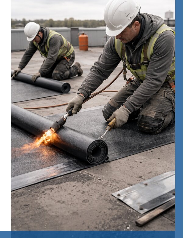 Монтаж наплавляемой кровли в Кемерово от 885 р. — ВЫСОТНИК-Кмр