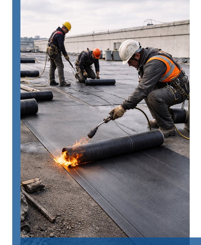Монтаж наплавляемой кровли в Кемерово профессионально