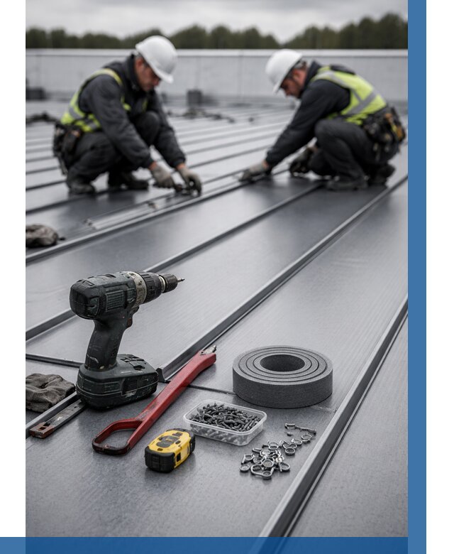 Монтаж фальцевой кровли в Кемерово от 1873 р. | ВЫСОТНИК-Кмр