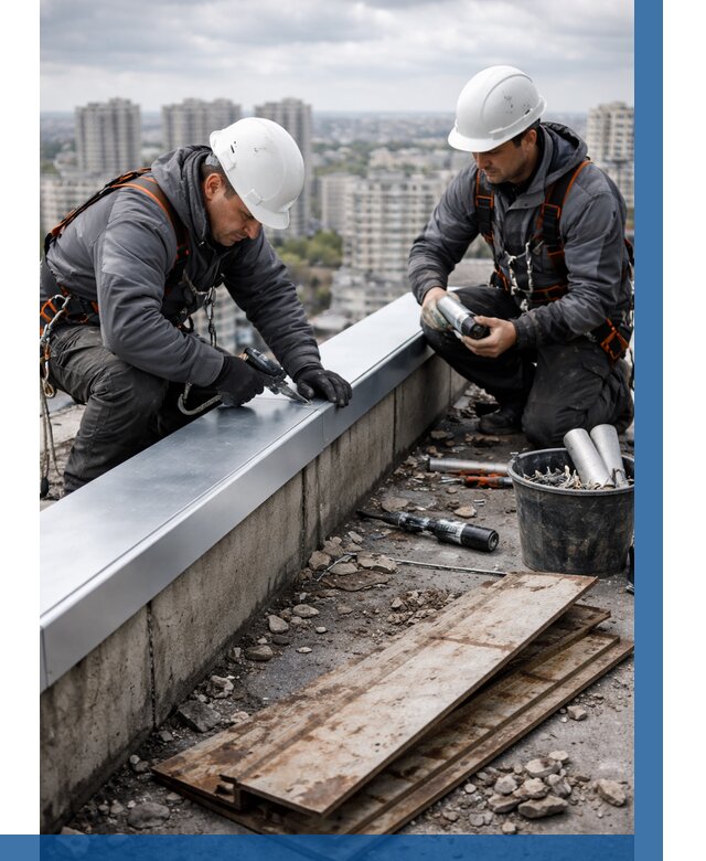 Замена парапетных крышек под ключ в Кемерово от 1249 р. | ВЫСОТНИК-Кмр