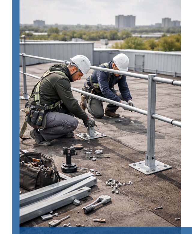 Монтаж кровельного ограждения в Кемерово под ключ с гарантией