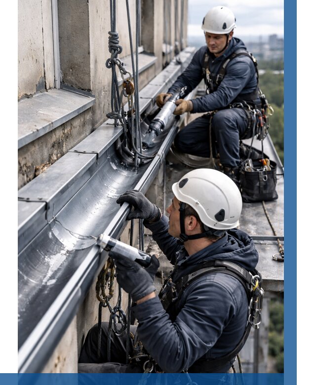 Ремонт водосточных желобов в Кемерово от 6764 р. | ВЫСОТНИК-Кмр