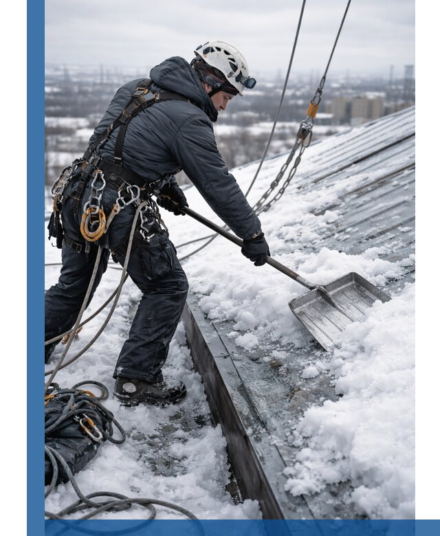 Профессиональная очистка кровли от снега и наледи в Кемерово
