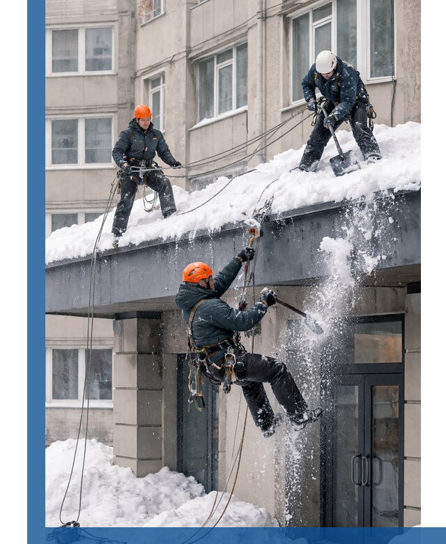 Безопасная очистка навесов от снега в Кемерово круглогодично