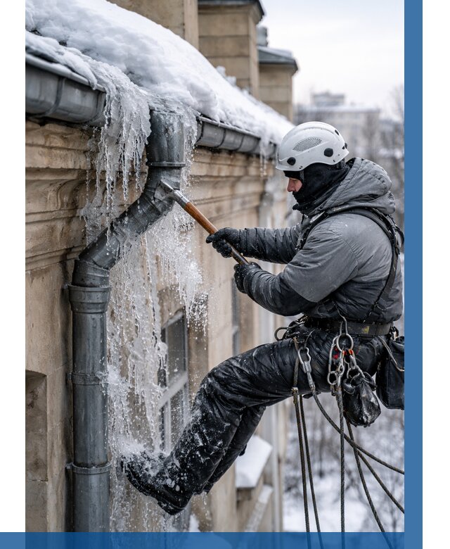 Очистка водостоков от льда в Кемерово от 3642 р. | ВЫСОТНИК-Кмр