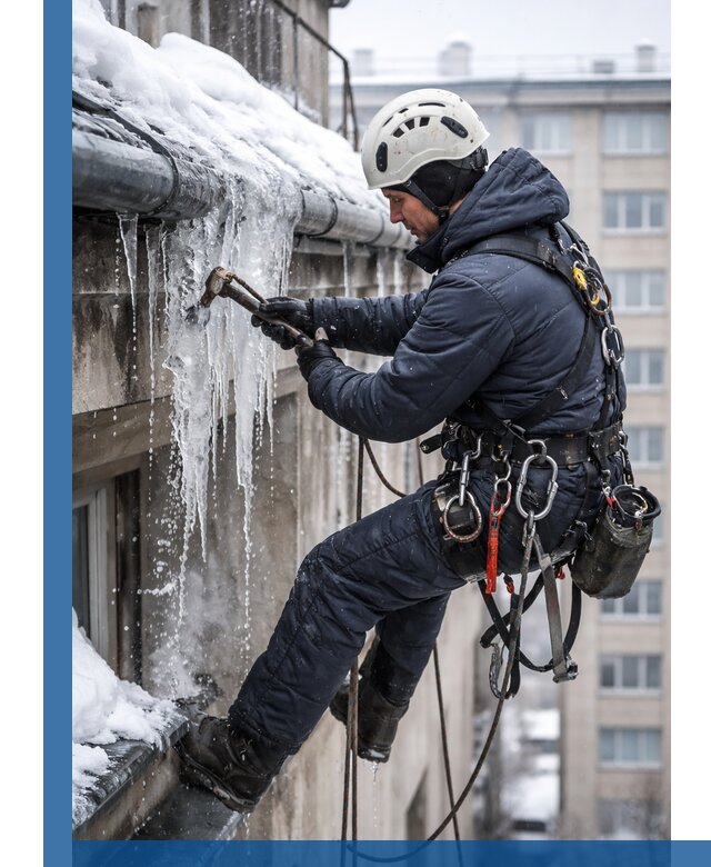 Удаление наледи и чистка водостоков в Кемерово оперативно и безопасно