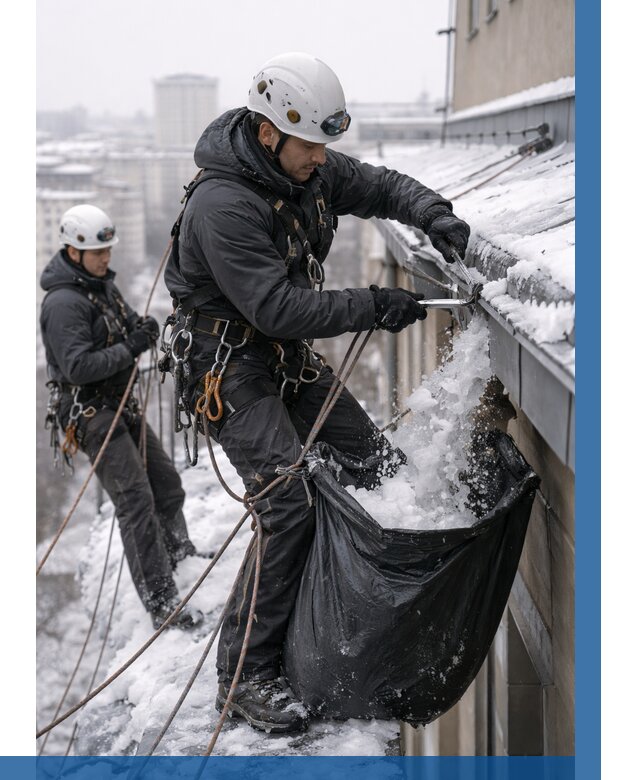 Аварийная очистка крыши в Кемерово под ключ от 312 р. | ВЫСОТНИК-Кмр