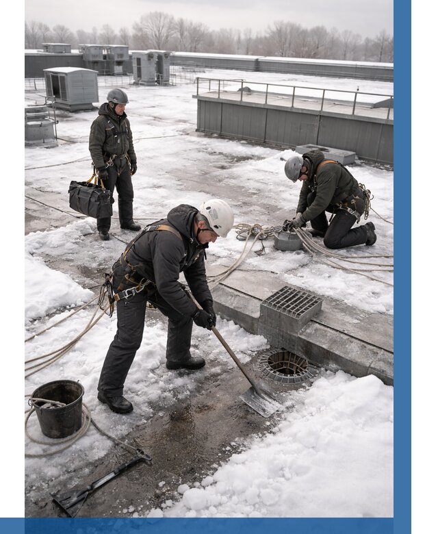 Абонентское обслуживание кровли зимой в Кемерово от 8325 р. | ВЫСОТНИК-Кмр