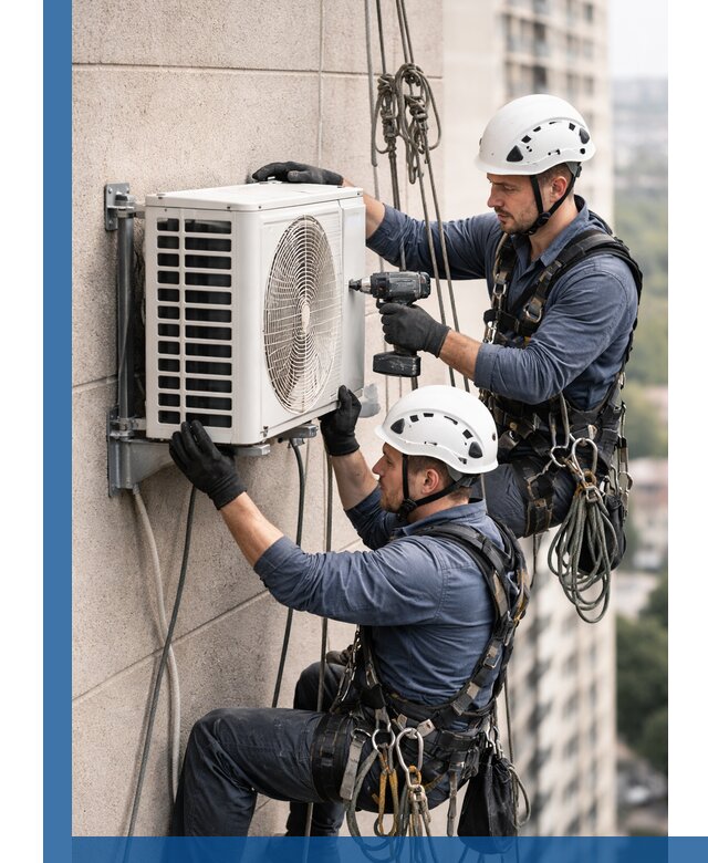 Монтаж внешнего блока кондиционера в Кемерово установка и крепление