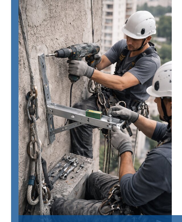 Установка кронштейнов кондиционера и крепежа в Кемерово