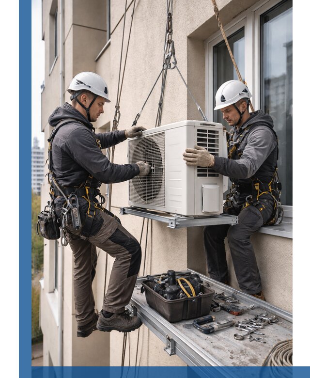 Перенос внешнего блока кондиционера в Кемерово с монтажом и крепежом