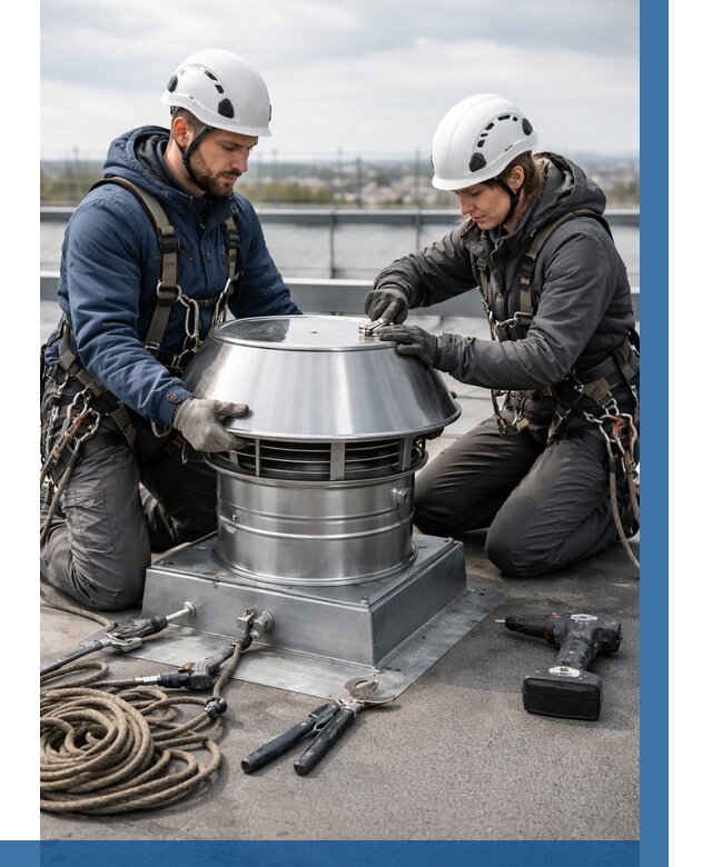 Установка дефлекторов на кровле в Кемерово от 4683 р. | ВЫСОТНИК-Кмр