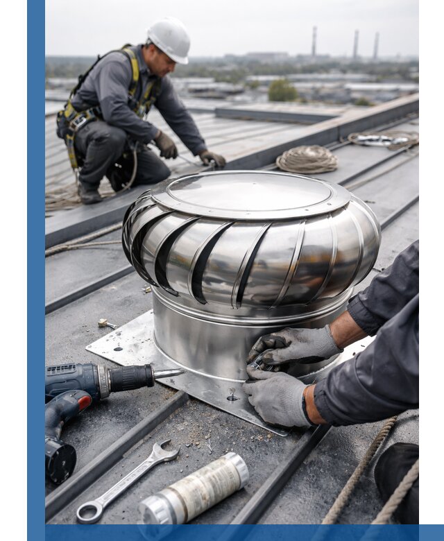 Установка дефлекторов на кровле в Кемерово профессионально