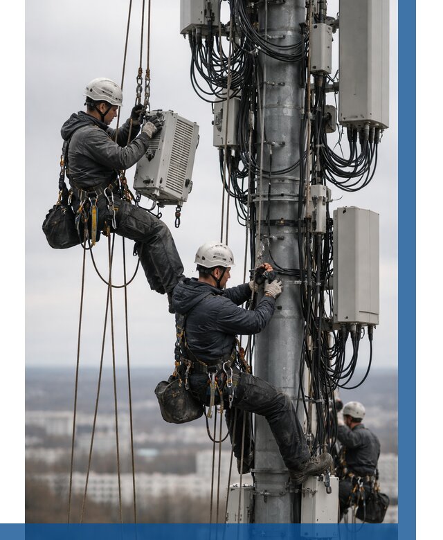 Монтаж оборудования связи на мачте в Кемерово от 7805 р. | ВЫСОТНИК-Кмр