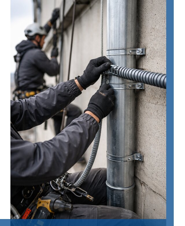 Монтаж гофры для кабеля в Кемерово от 312 р. | ВЫСОТНИК-Кмр